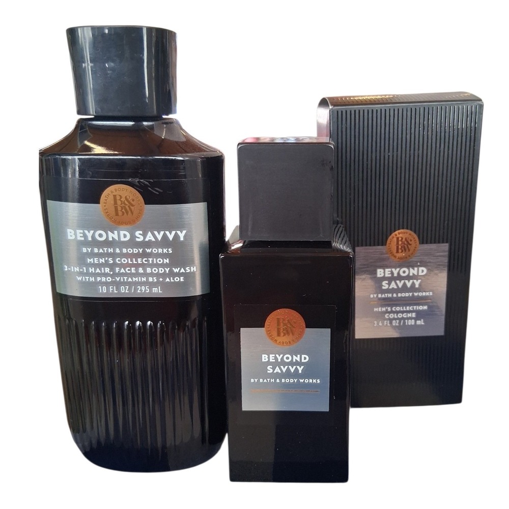 Bath & Body Works Men's Beyond Savvy 2pcs Bundle Skincare‎ Aroma Clean Western